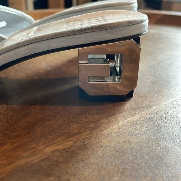 NEW | Givenchy G Cube Silver Embellished Satin Sandal Mule Italian‎ Size 35 - Picture 6 of 15